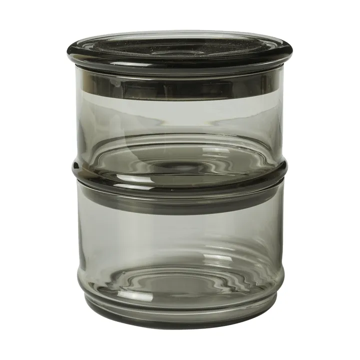 Tarros apilables Boya - 2 piezas, smoked grey - Ferm Living