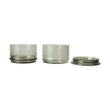 Tarros apilables Boya - 2 piezas, smoked grey - Ferm Living