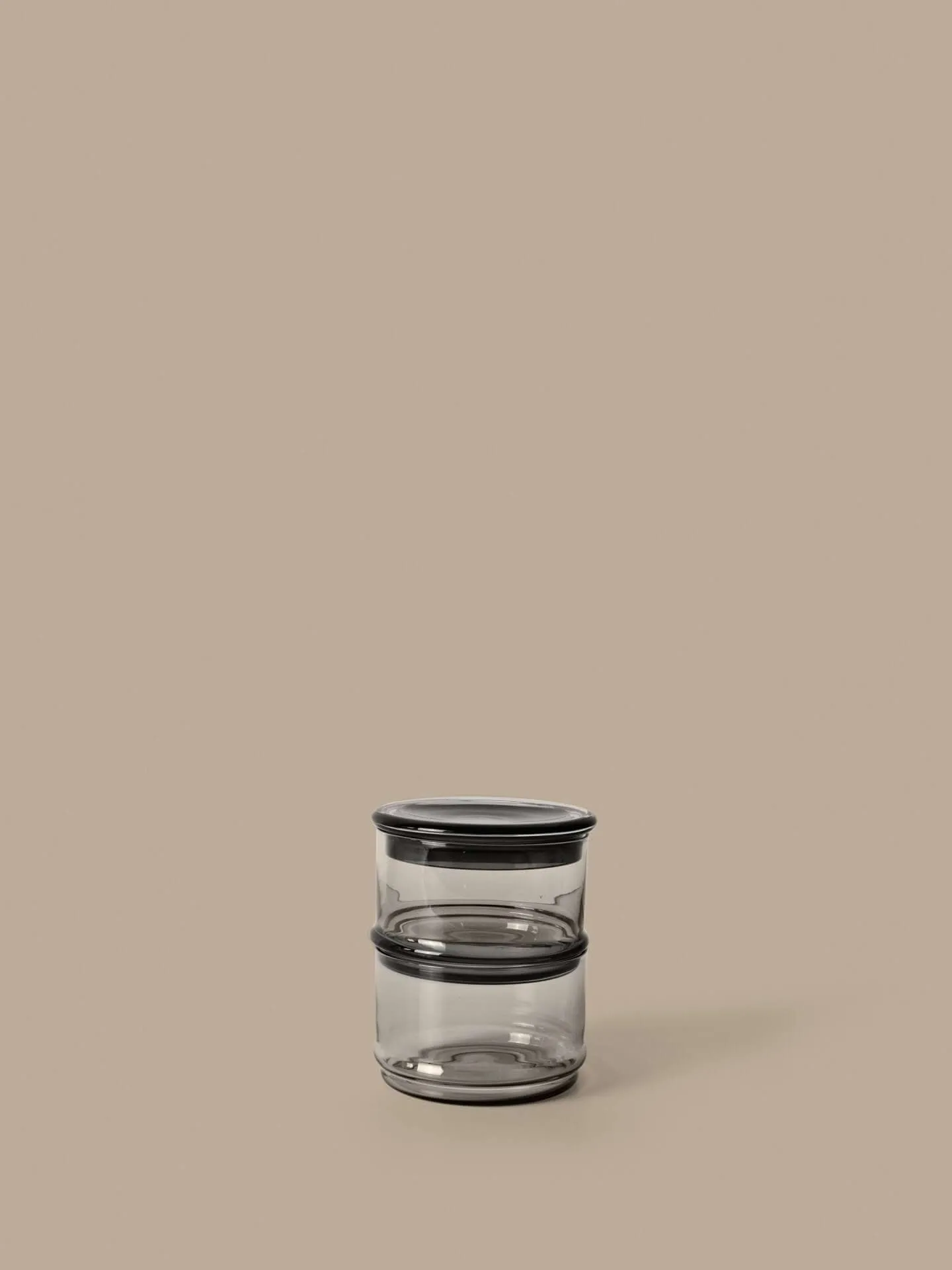 Tarros apilables Boya, 2 piezas, smoked grey Ferm Living