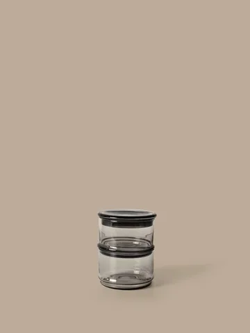 Tarros apilables Boya - 2 piezas, smoked grey - Ferm Living