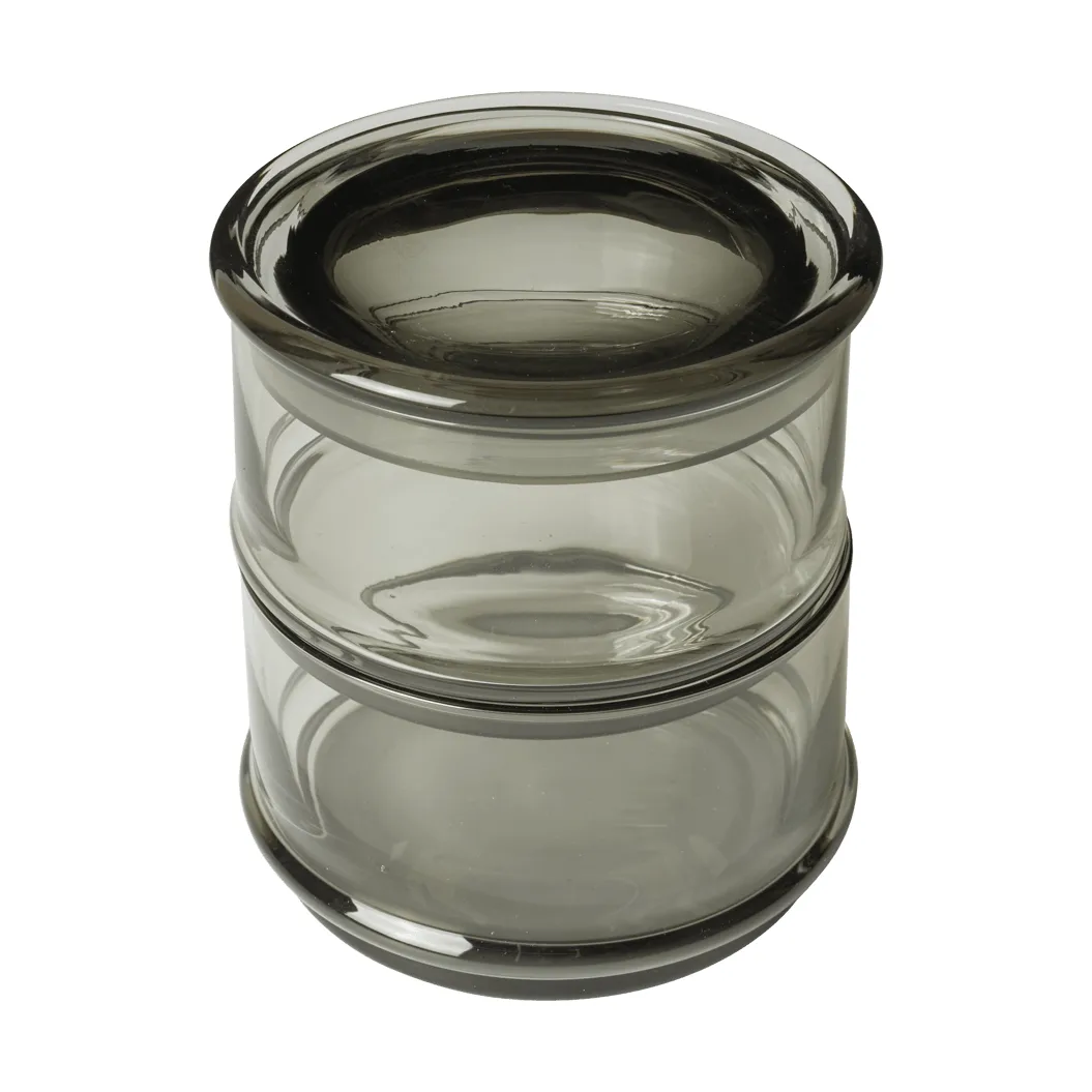 Tarros apilables Boya, 2 piezas, smoked grey Ferm Living