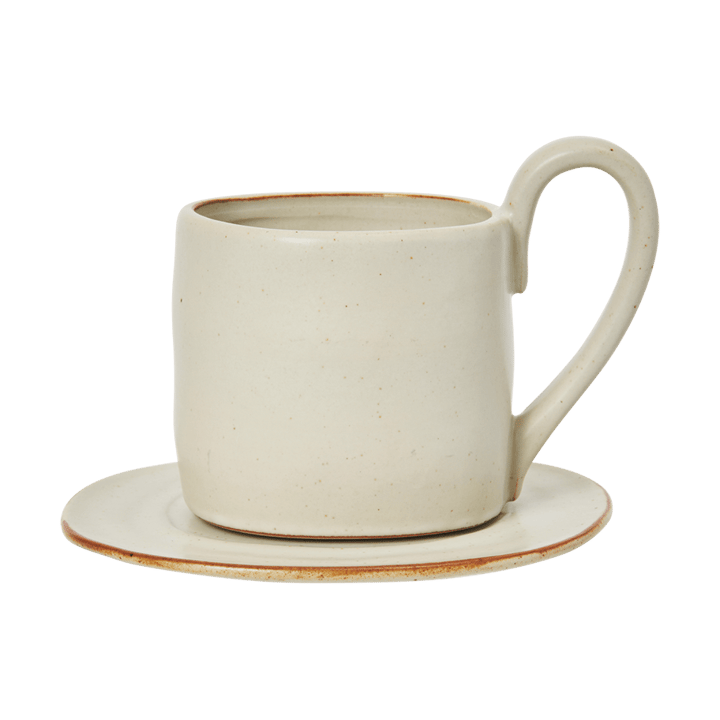 Taza con platillo Flow 25 cl - Off-white speckle - Ferm Living