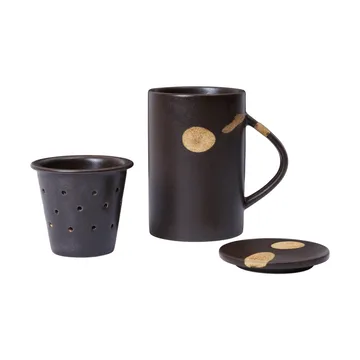 Taza de té con filtro Koyo 40 cl - Dark brown-buff - Ferm Living