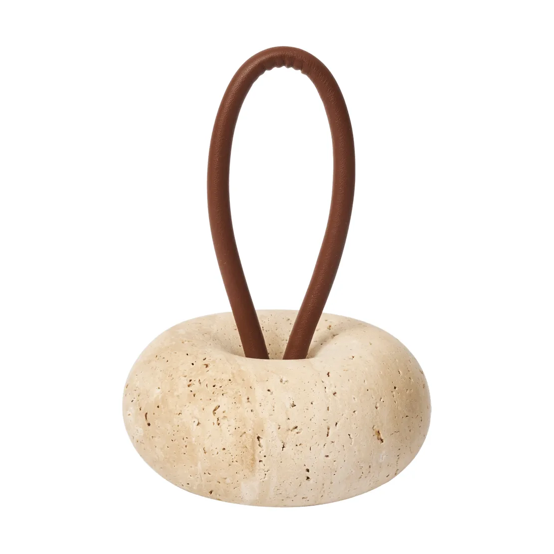 Tope para puerta Wa, Travertino, Ø14 cm Ferm Living