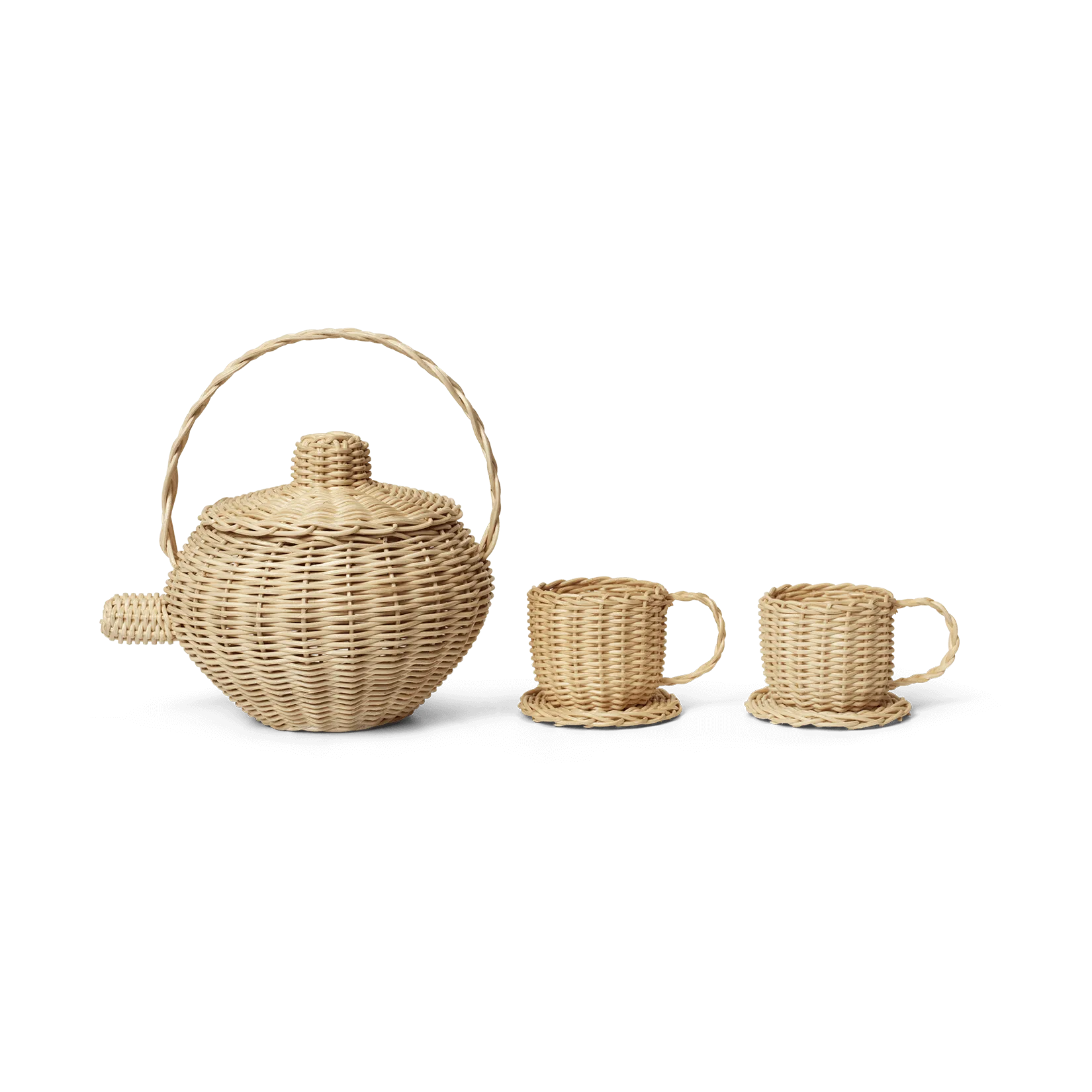 Vajilla de té Rattan 3 piezas, Natural Ferm Living