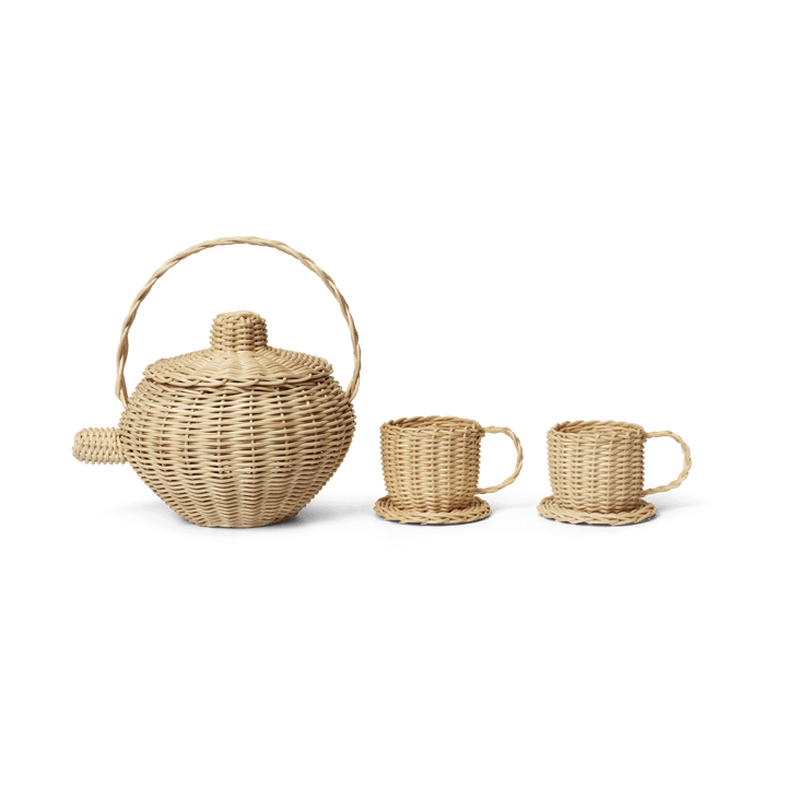 Vajilla de té Rattan 3 piezas - Natural - ferm LIVING