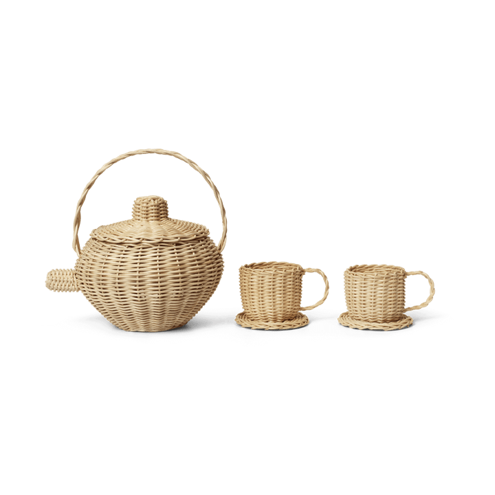 Vajilla de té Rattan 3 piezas - Natural - Ferm LIVING