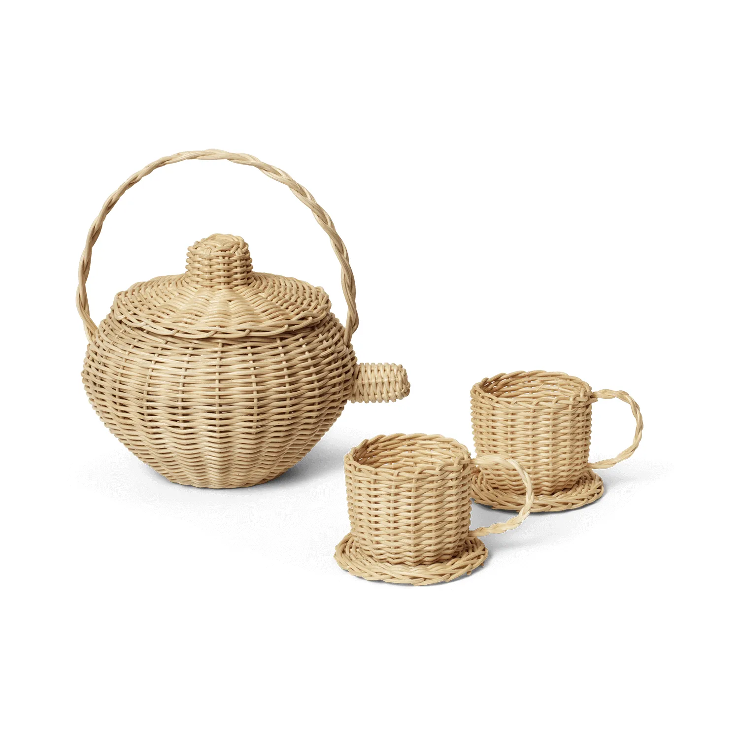 Vajilla de té Rattan 3 piezas, Natural Ferm Living
