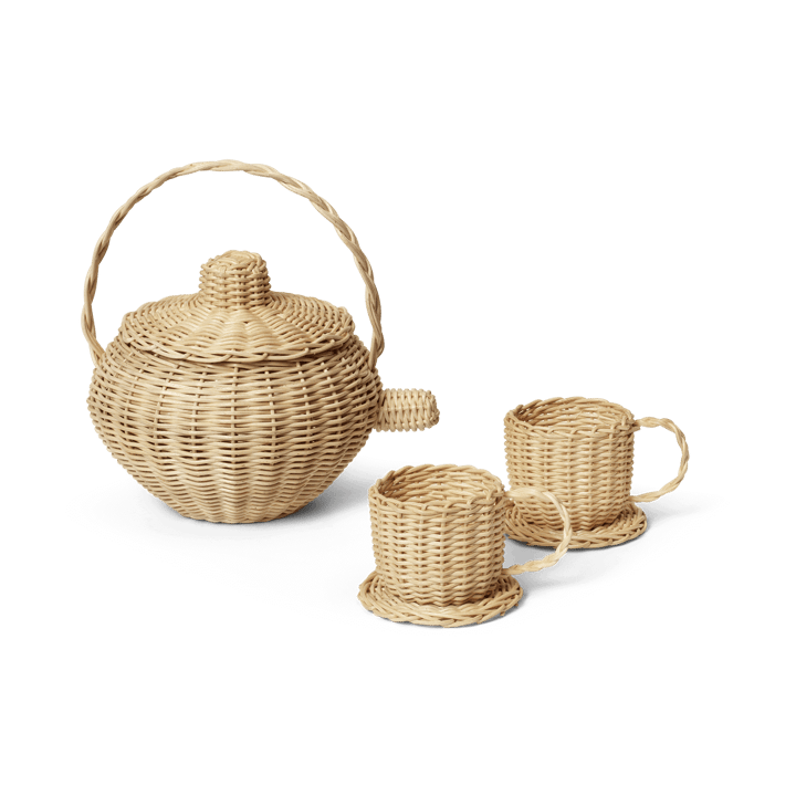 Vajilla de té Rattan 3 piezas, Natural Ferm Living