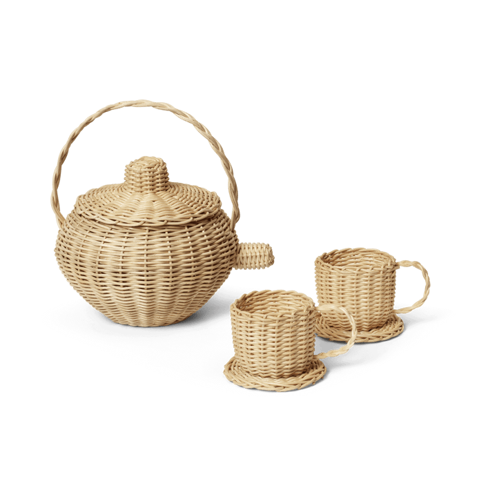 Vajilla de té Rattan 3 piezas - Natural - ferm LIVING