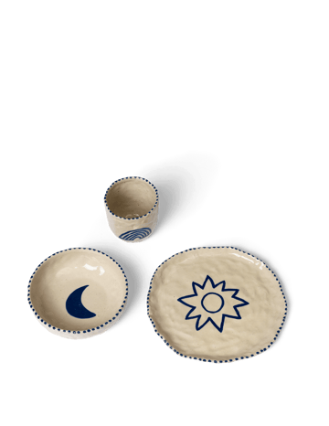 Vajilla infantil Naive 3 piezas - Deep blue - Ferm Living