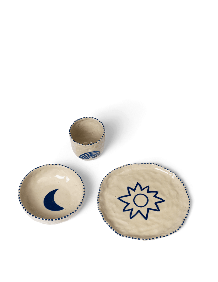 Vajilla infantil Naive 3 piezas, Deep blue Ferm Living