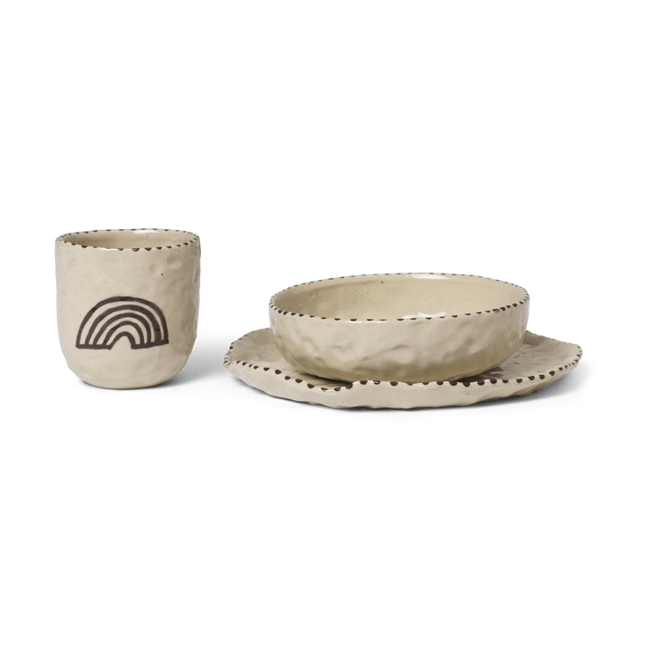 Vajilla infantil Naive 3 piezas, Red brown Ferm Living