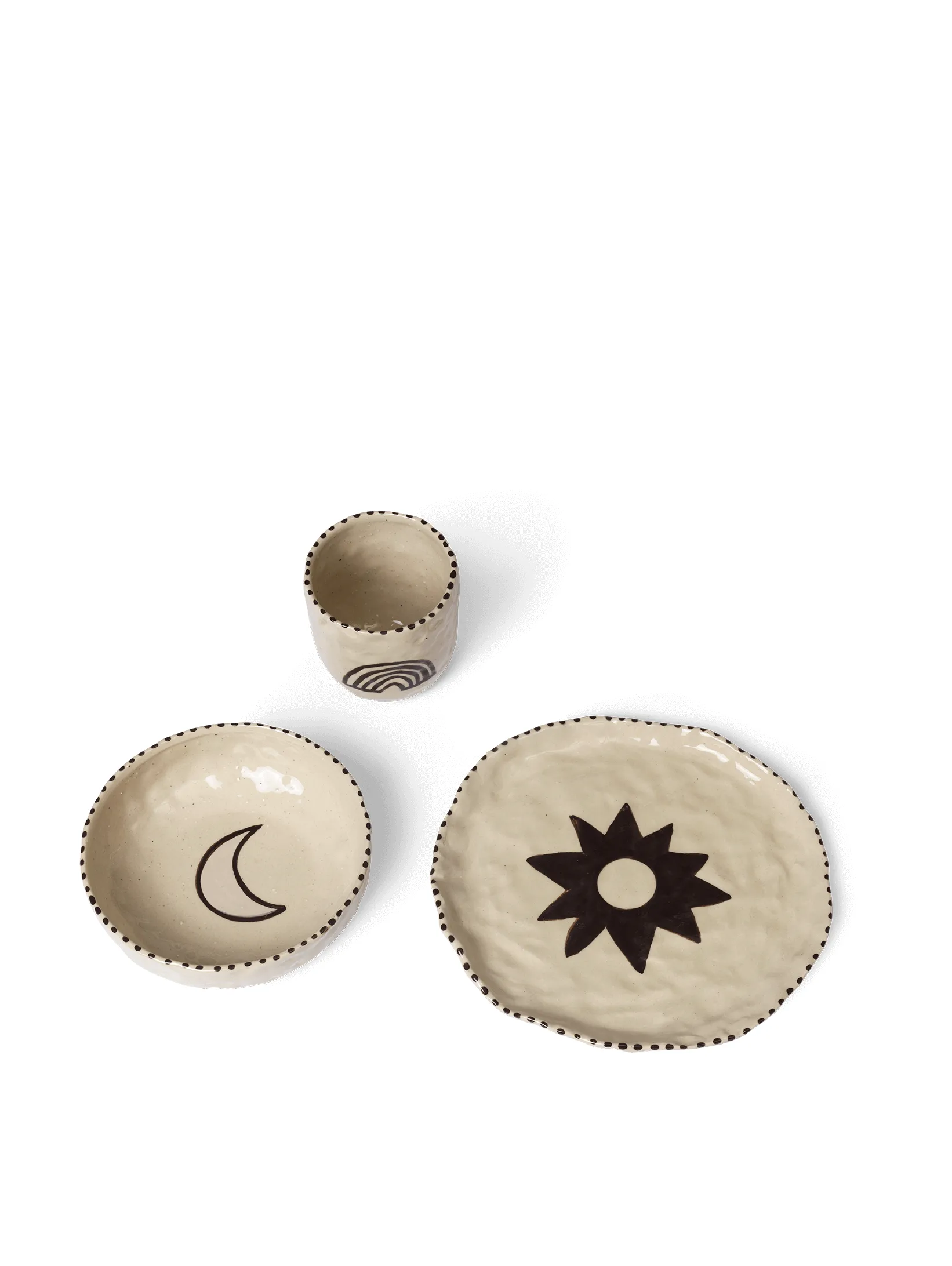 Vajilla infantil Naive 3 piezas, Red brown Ferm Living