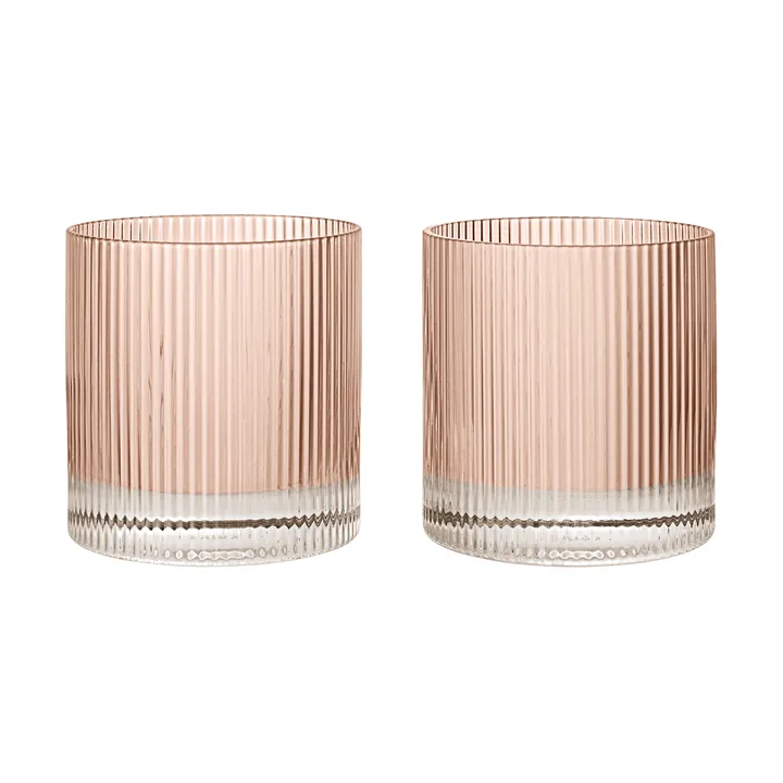 Vaso Ripple de 25 cl, 2-pack - Blush - Ferm Living