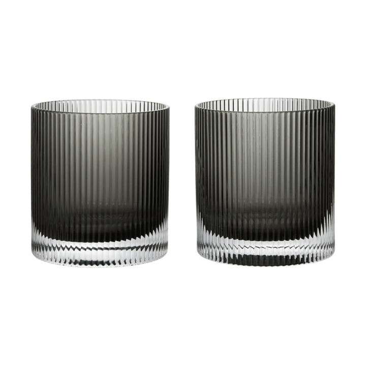 Vaso Ripple de 25 cl, 2-pack - Smoked Grey - Ferm Living