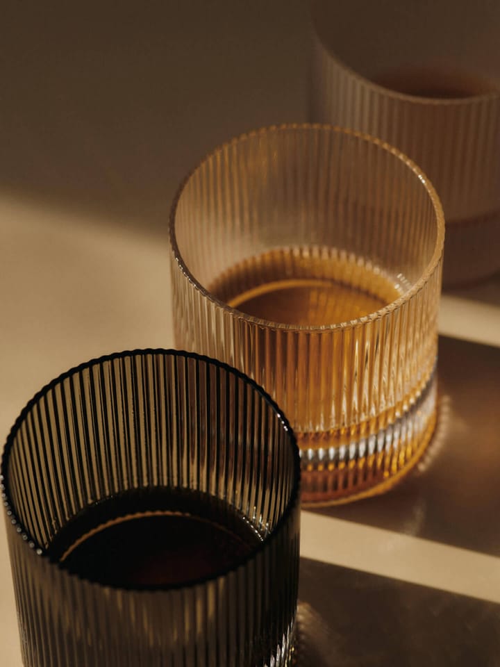 Vaso Ripple de 25 cl, 2-pack, Smoked Grey Ferm Living
