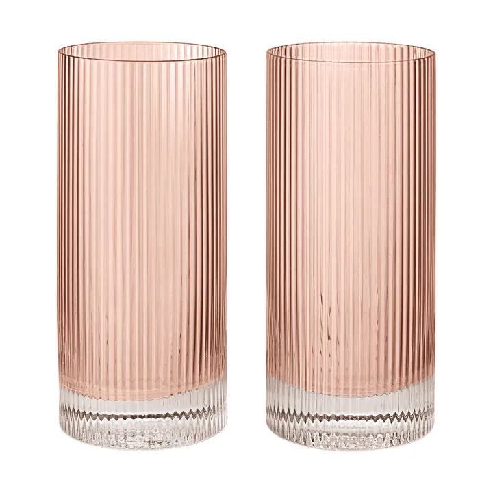 Vaso Ripple highball 48 cl, 2-pack - Blush - Ferm Living