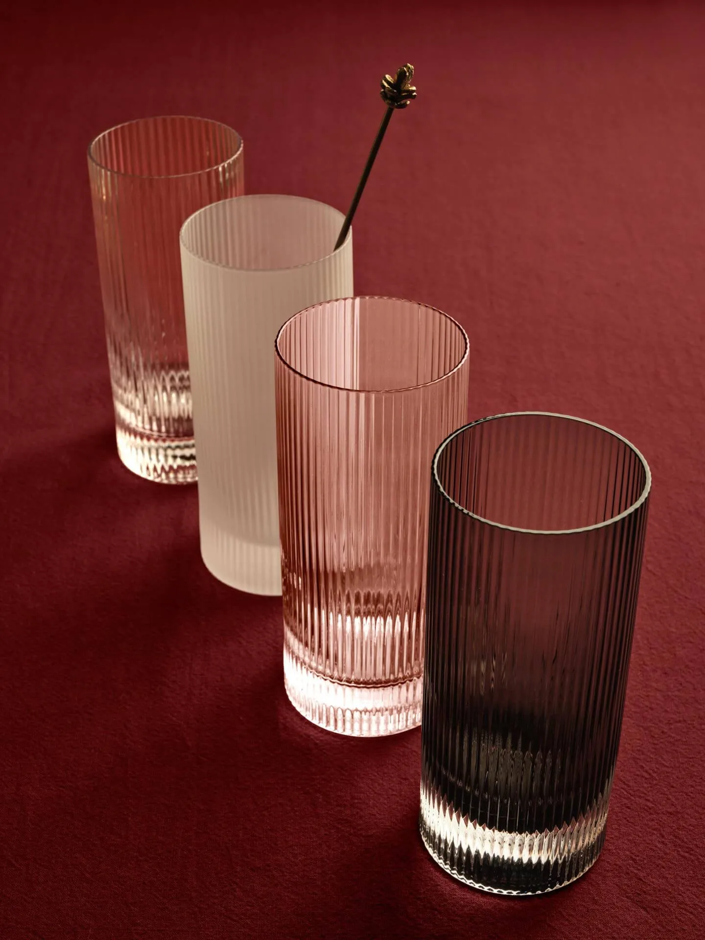 Vaso Ripple highball 48 cl, 2-pack, Blush Ferm Living