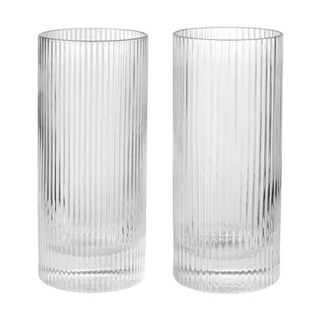 Vaso Ripple highball 48 cl, 2-pack - Clear - Ferm Living