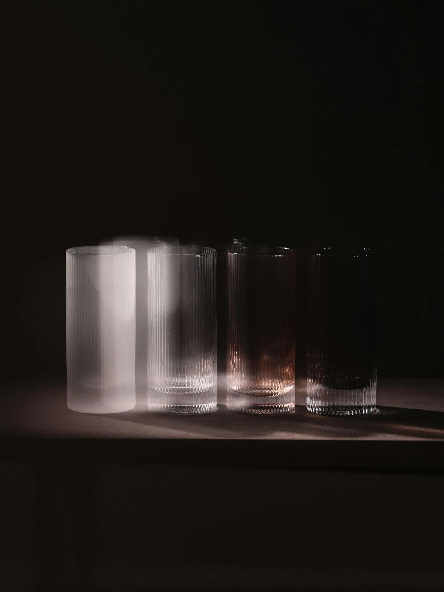 Vaso Ripple highball 48 cl, 2-pack, Clear Ferm Living
