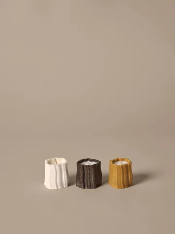 Vela aromática Rylith 13 h,  3 piezas - Higo, limón de citronela, manzanilla - Ferm Living