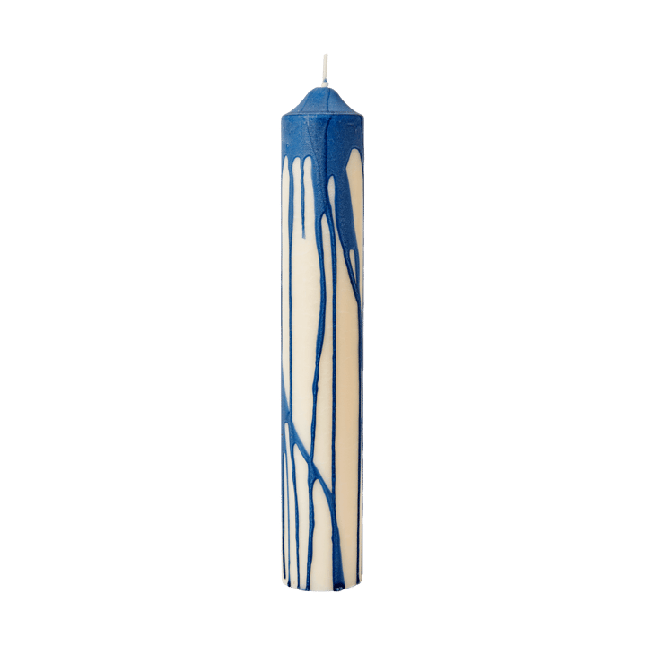 Vela cilíndrica Dryp - Deep Blue, 30 cm - Ferm Living