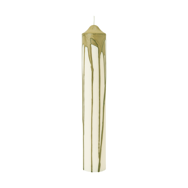 Vela cilíndrica Dryp - Olive Green, 30 cm - Ferm Living