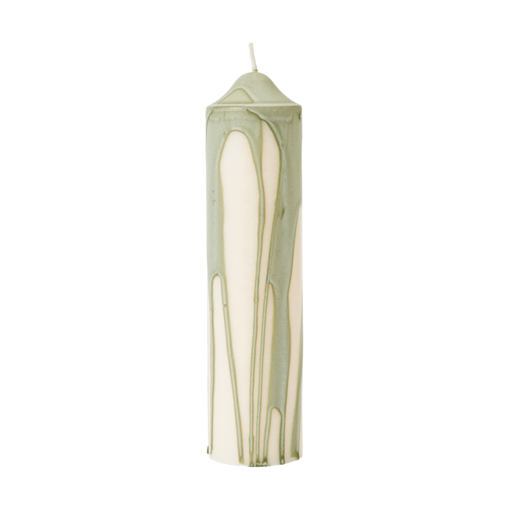 Vela cilíndrica Dryp - Tea Green, 20 cm - Ferm Living