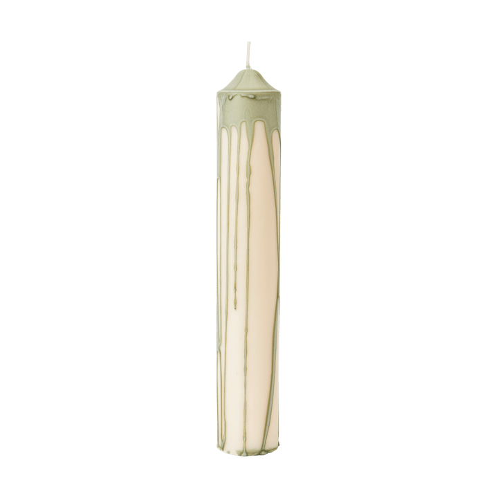 Vela cilíndrica Dryp - Verde Té, 30 cm - Ferm Living
