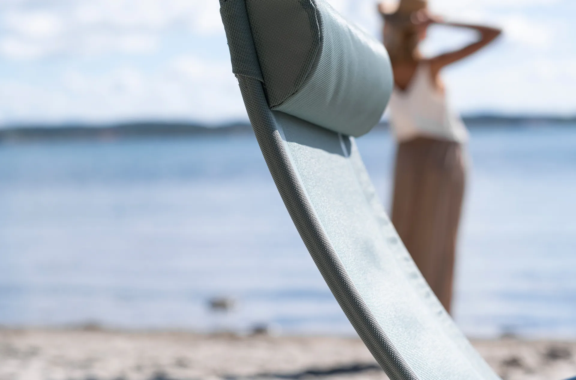 Cojín de reposacabezas Amigo/Samba, Tela sage green Fiam