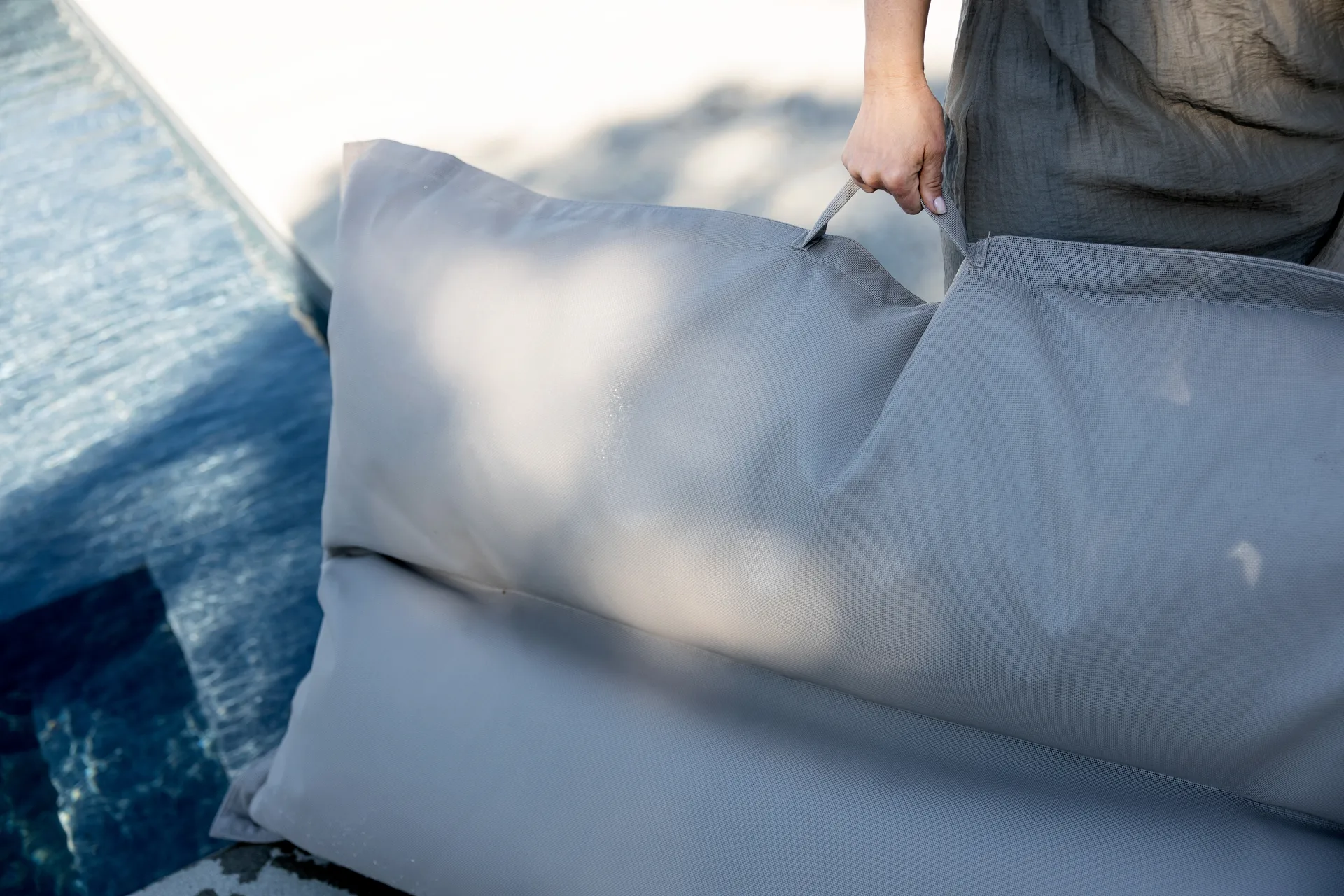 Cojín flotante Ulisse 150x108x25 cm, Celiste Fiam