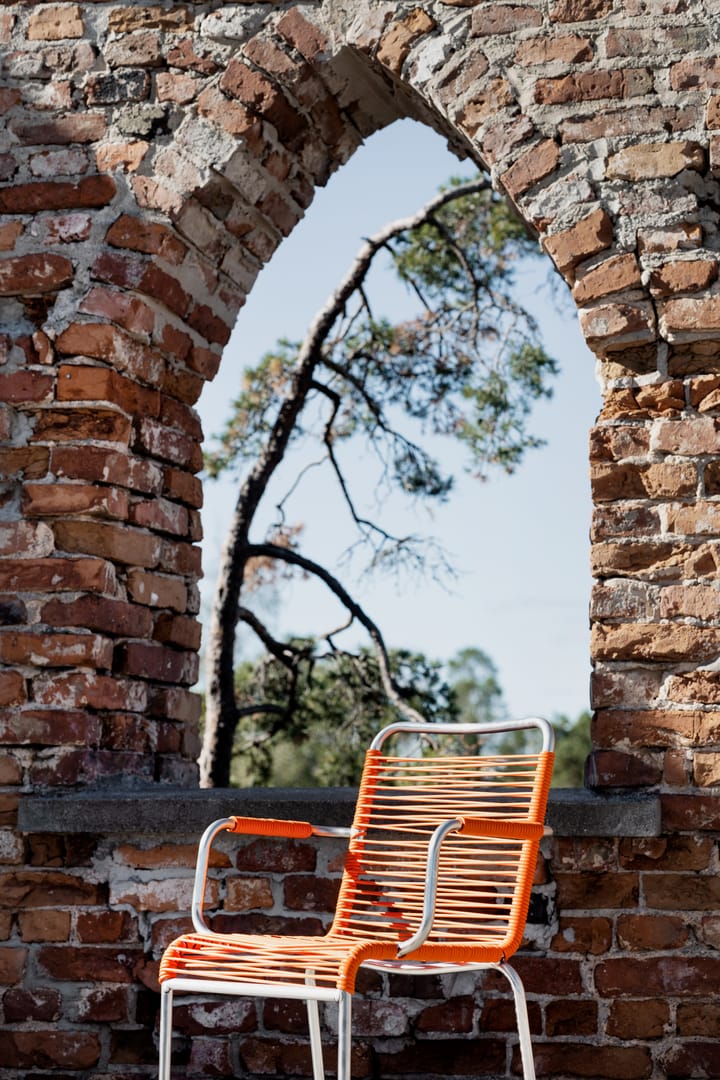 Silla con reposabrazos Mya aluminio, Orange Fiam