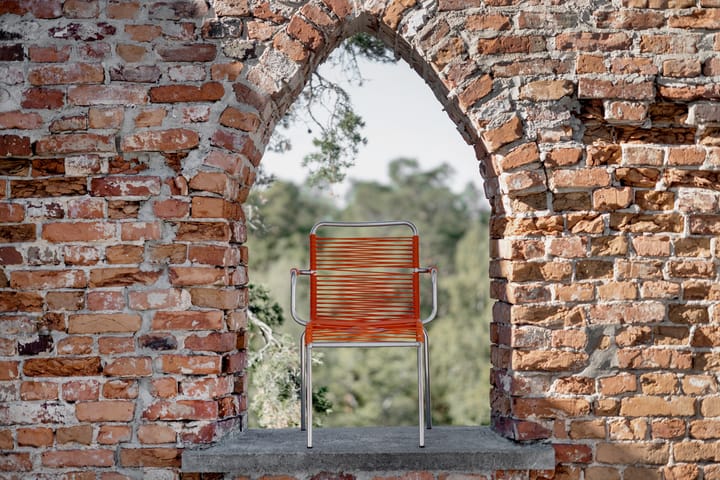 Silla con reposabrazos Mya aluminio, Orange Fiam