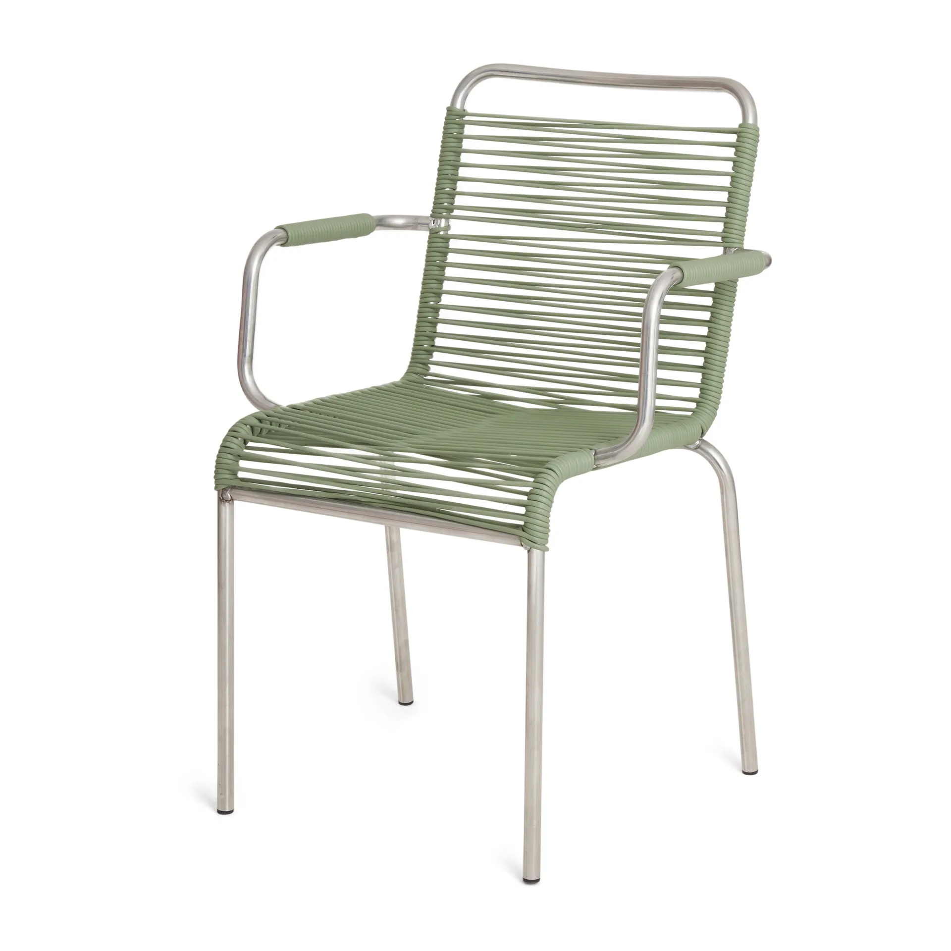 Silla con reposabrazos Mya aluminio, Sage green Fiam