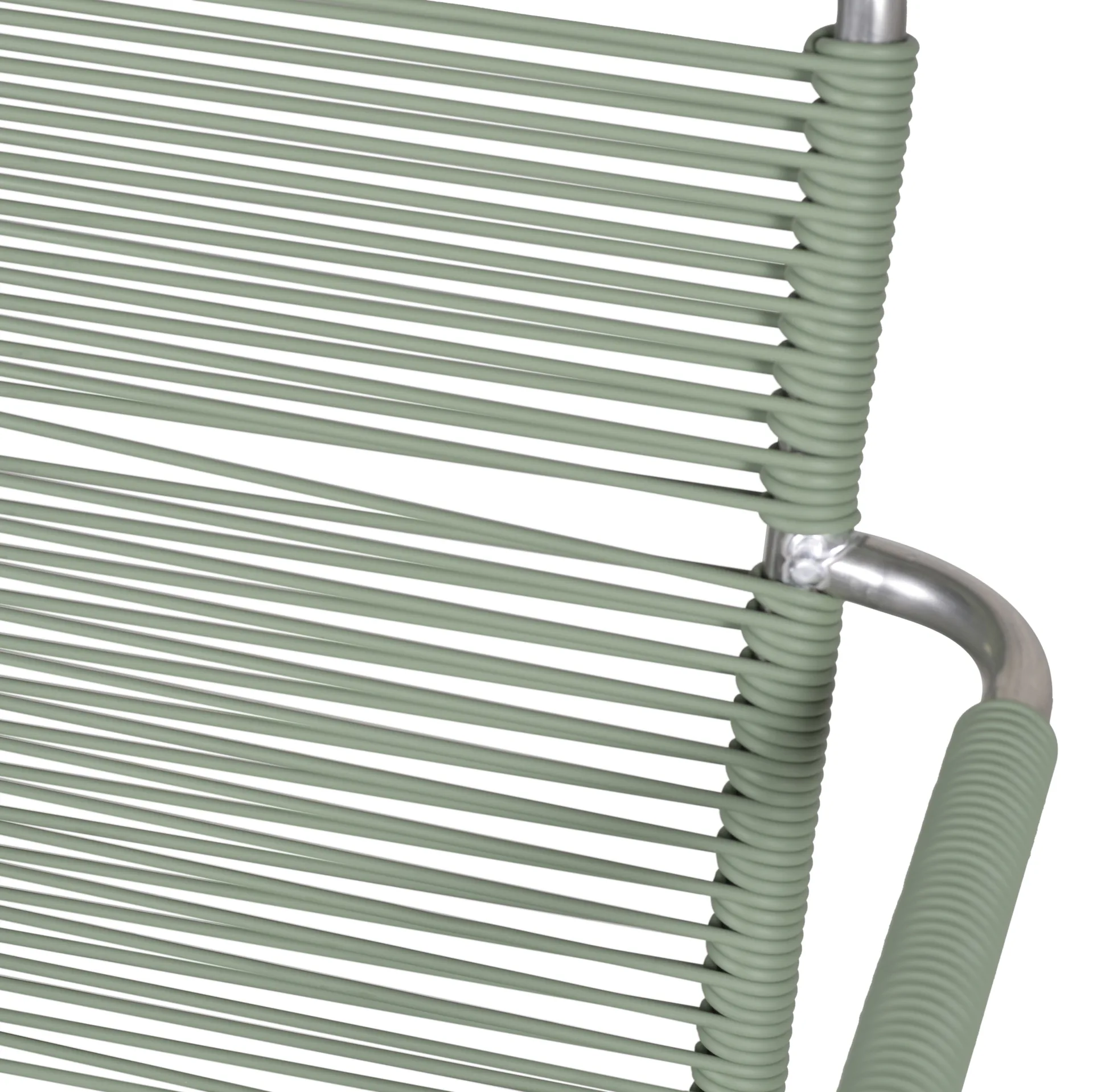 Silla con reposabrazos Mya aluminio, Sage green Fiam