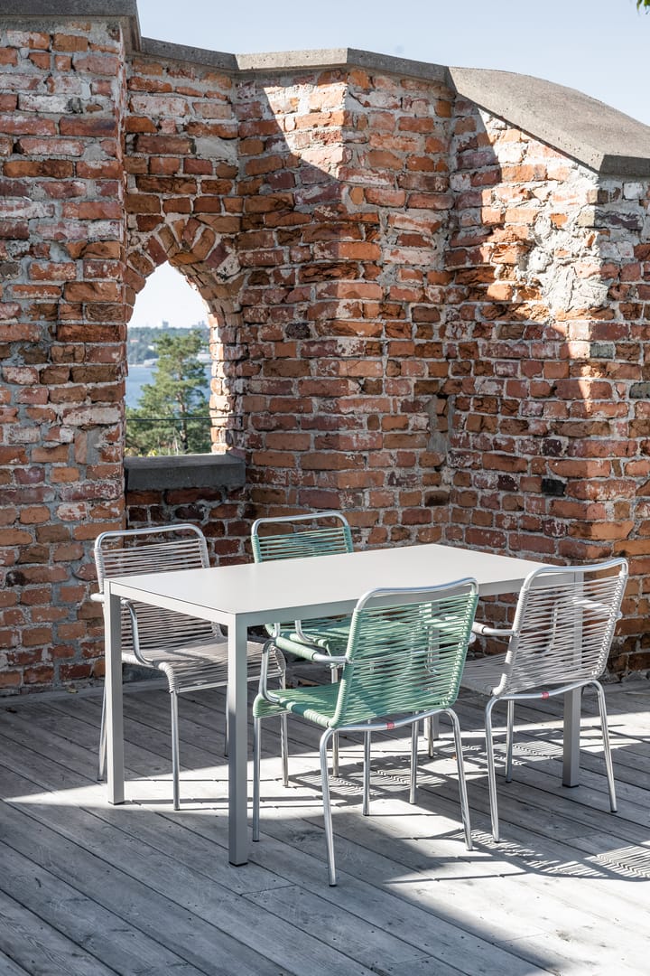 Silla con reposabrazos Mya aluminio, Sage green Fiam