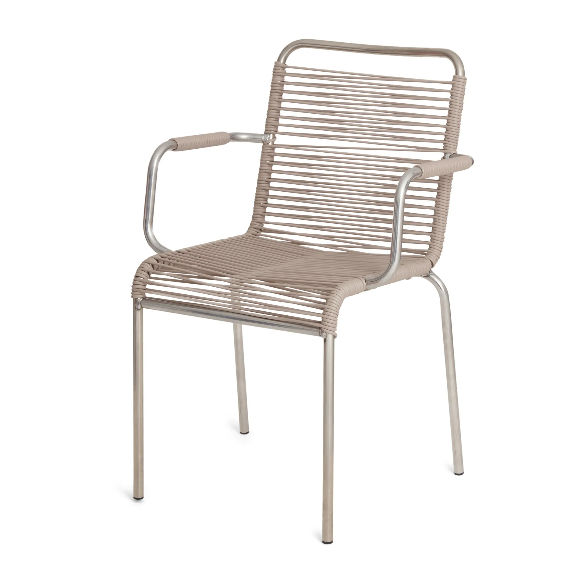 Silla con reposabrazos Mya aluminio, Taupe Fiam