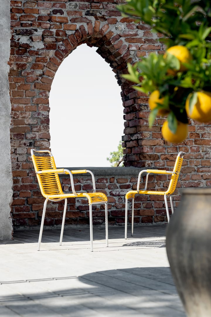 Silla con reposabrazos Mya aluminio, Yellow Fiam