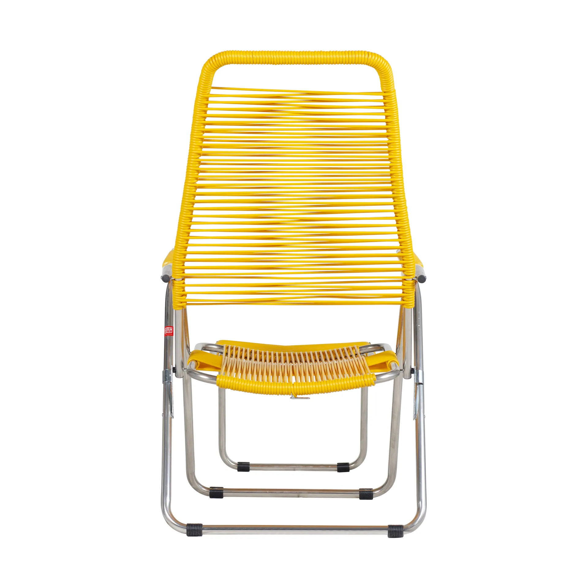 Silla para tomar el sol con reposapiés Spaghetti, Amarillo Fiam