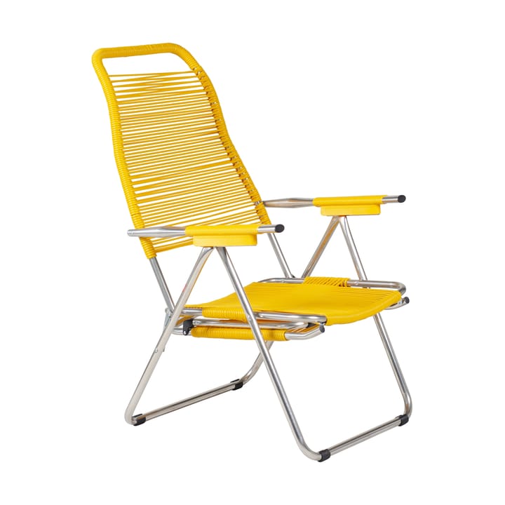 Silla para tomar el sol con reposapiés Spaghetti, Amarillo Fiam