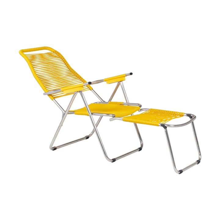Silla para tomar el sol con reposapiés Spaghetti, Amarillo Fiam
