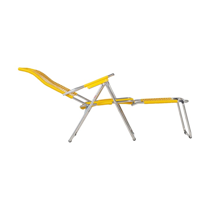 Silla para tomar el sol con reposapiés Spaghetti, Amarillo Fiam