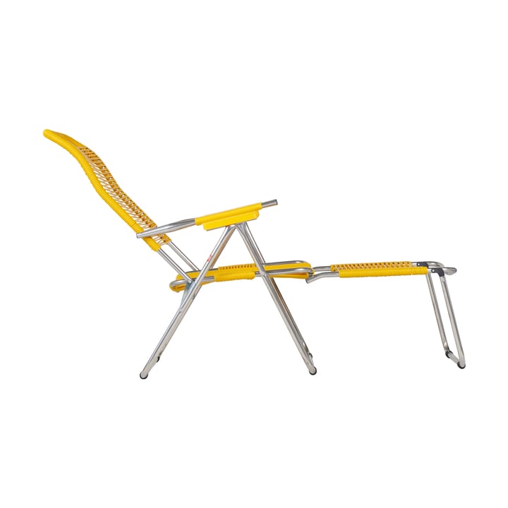 Silla para tomar el sol con reposapiés Spaghetti, Amarillo Fiam