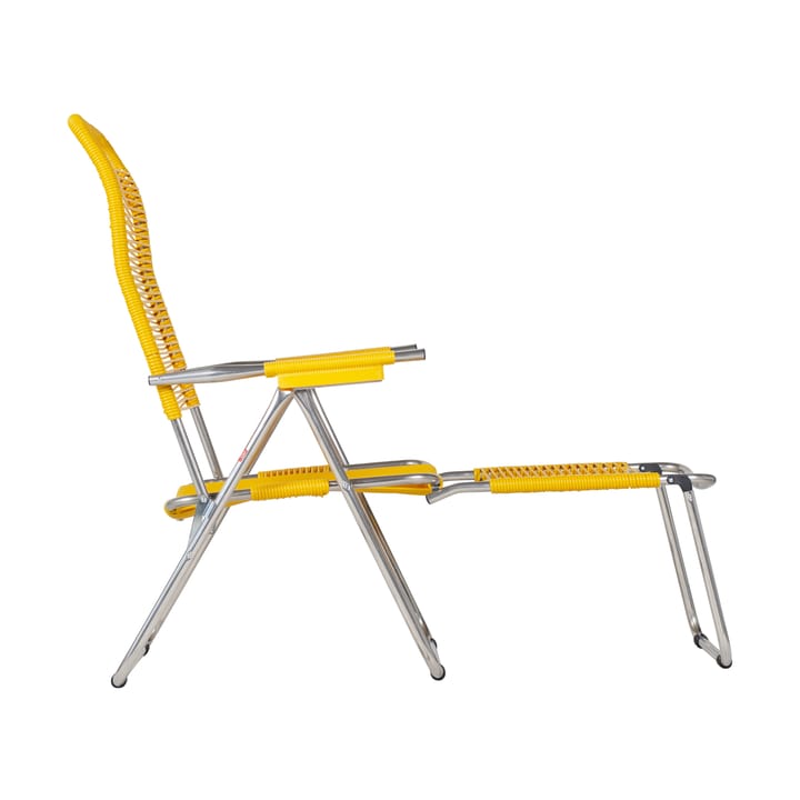 Silla para tomar el sol con reposapiés Spaghetti, Amarillo Fiam