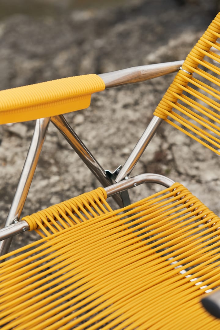 Silla para tomar el sol con reposapiés Spaghetti, Amarillo Fiam