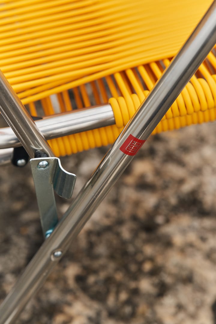Silla para tomar el sol con reposapiés Spaghetti, Amarillo Fiam