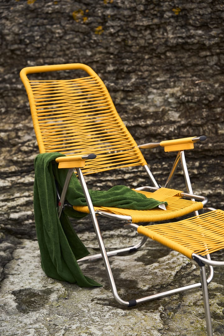 Silla para tomar el sol con reposapiés Spaghetti, Amarillo Fiam