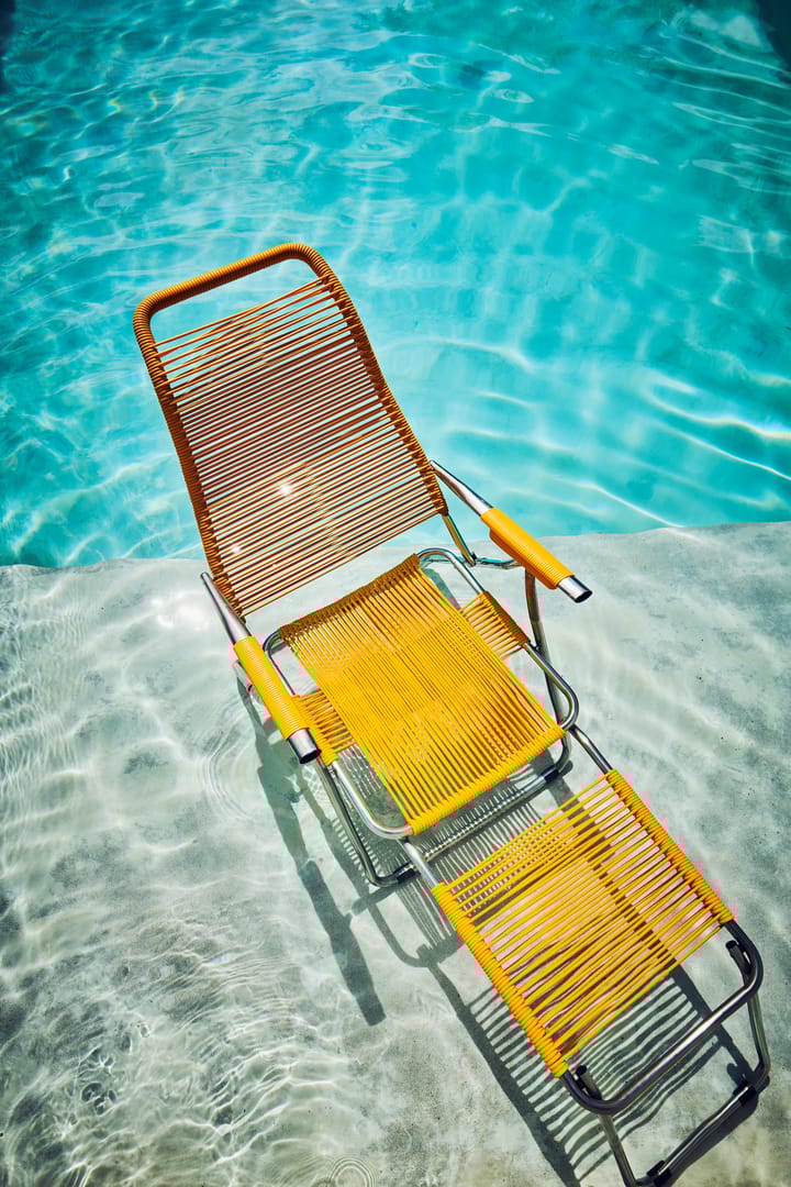 Silla para tomar el sol con reposapiés Spaghetti, Amarillo Fiam