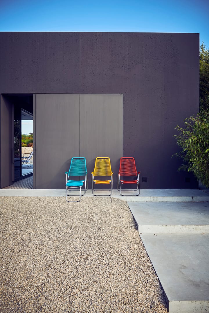 Silla para tomar el sol con reposapiés Spaghetti, Amarillo Fiam